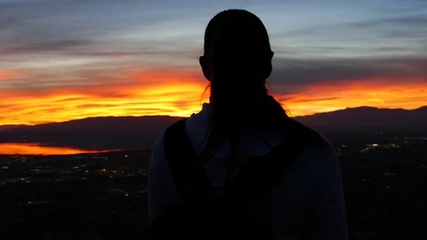 Looking Into Sunset Stock Footage 123453073