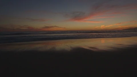 Looking To The Sunset Horizon On The Beach Stock Footage 121288886