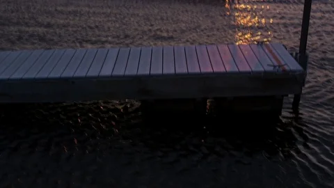 Looking at the Sunset from the Pier Stock Footage 115275103