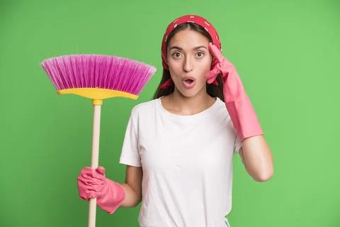 Looking surprised, realizing a new thought, idea or concept Foto stock