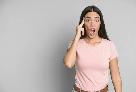 Looking surprised, realizing a new thought, idea or concept Foto stock