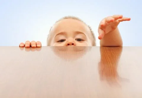 Looking up onto table Stock Photos
