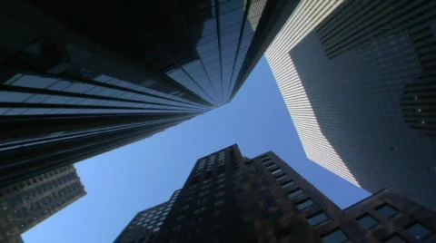 Looking up at tall buildings Stock-Footage 844886
