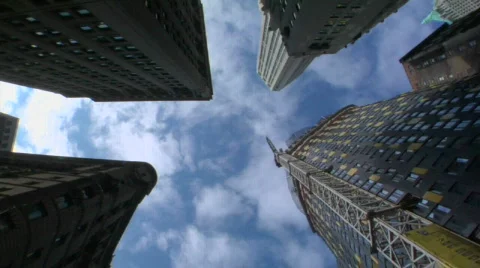 Looking up at tall buildings Video stock 844888