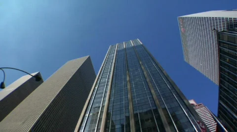Looking up at tall buildings Stock Footage 844889