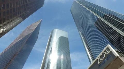 Looking up at tall buildings Video Stock Footage 76006209