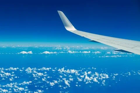 Looking through aircraft window Stockfoto's
