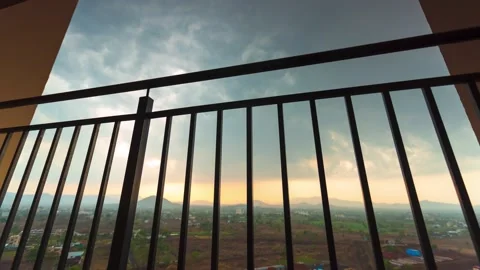 Looking through the barrier/rail/obstacle Stock Footage 153246470