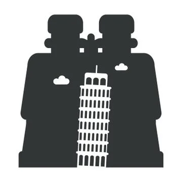 Looking through binoculars Italy Stock Illustration