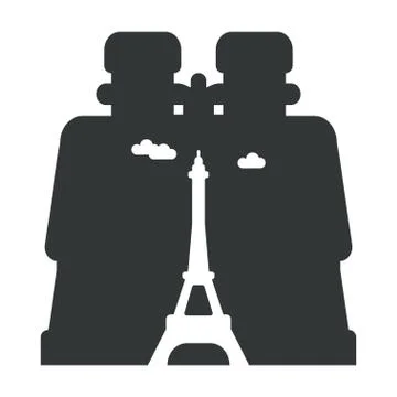 Looking through binoculars Paris Stock-Illustration