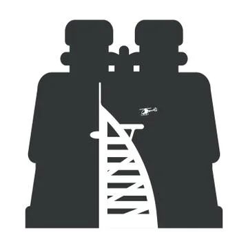 Looking through binoculars UAE Stock Illustration