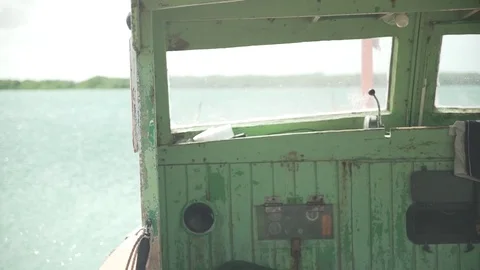 Looking through a boat Stock Footage 80222393