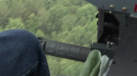 Looking through the bottom glass of flying Huey 스톡 동영상 45466879