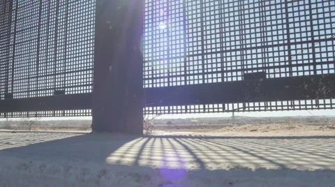 Looking Through the Fence on the US and Mexico Border Stock Footage 60405621