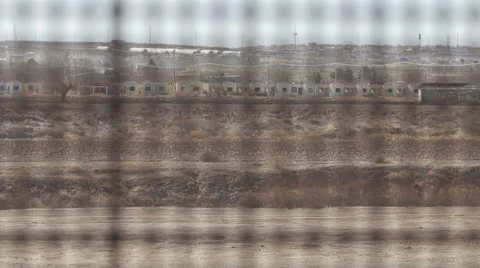 Looking Through the Fence on the US and Mexico Border 2 Video stock 60407053