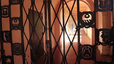 Looking Through the Gate Stock Footage 134591228