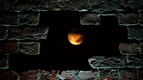 Looking through a hole in wall at timelapse moon 1 스톡 동영상 944069