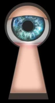 Looking through keyhole Illustrazione stock