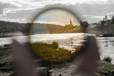 Looking through a lens Stock Photos