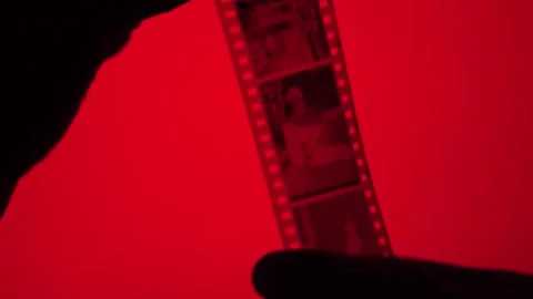 Looking Through Old Negatives 35mm original Stock Footage 266161431