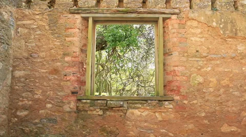Looking through an old window Stock Footage 37630381