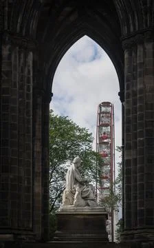 Looking through the Scott Monument Edinburgh (less saturation) Stock Photos
