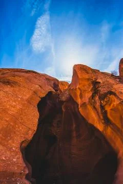 Looking Up Through A Slot Canyon Stock Photos