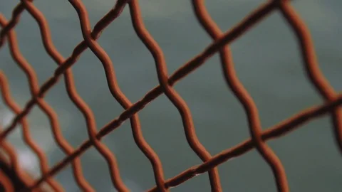 Looking through the staten island ferry gate Stock Footage 76540406