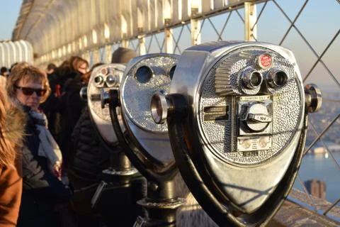 Looking through a telescope 写真素材