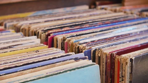 Looking Through Vinyl Records, 4K 스톡 동영상 61304224