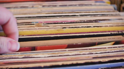 Looking Through Vinyl Records, 4K Stock Footage 61304905