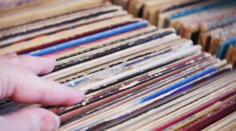 Looking Through Vinyl Records, 4K 스톡 동영상 61445404