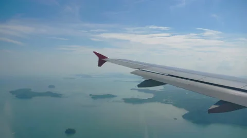 Looking through window aircraft during flight Stock Footage 156607669