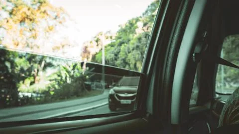 Looking through the window of the car Foto stock
