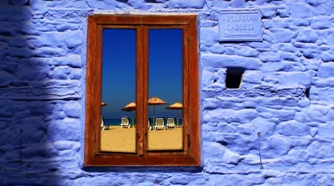 Looking through the window of old turkish house  스톡 동영상 1036727