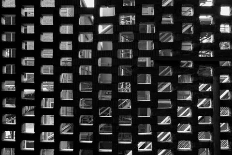 Looking thru a half masoned brick wall Fotos Stock
