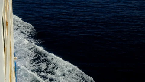 Looking Towards Bow of a Passenger Ferry Stock Footage 123413145