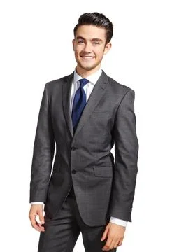 Looking towards a bright future. A handsome young businessman smiling at the Stock Photos
