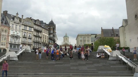 Looking towards Place Royale - Brussels Belgium Stock Footage 54102876