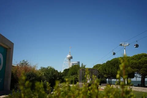 Looking at the tower from the suburbs Stock-Fotos