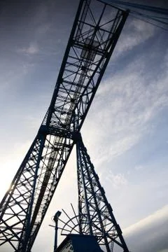 Looking up at a transporter bridge Stock Photos