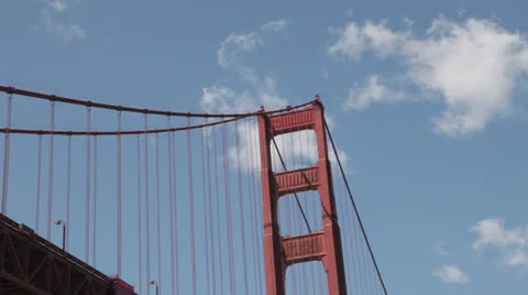 Looking up at the underside of the south span of the Golden Gate Bridge Stock Footage 22662925