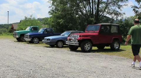 Looking at used four wheel drive Stock Footage 11476507
