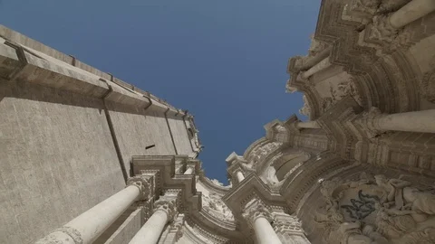 Looking up into Valencia Cathedral Stock Footage 83538010