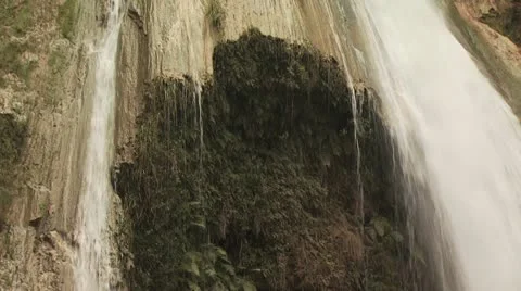 Looking Up At A Very Steep Waterfall 스톡 동영상 19228154