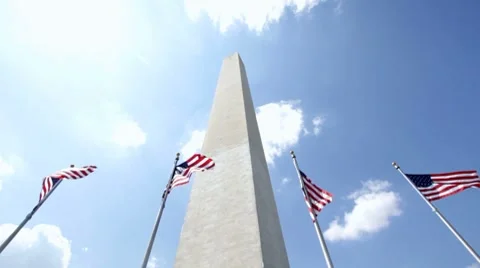 Looking up at Washington Monument Видео 7900145