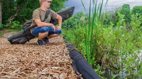 Looking into the water and observing nature Stock Footage 112175358