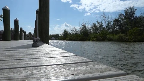 Looking at Water from a Dock Stock Footage 118925961