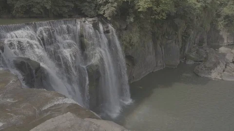 Looking at the waterfall Stock Footage 95165156