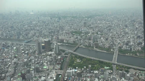 Looking west from Tokyo Skytree tower Stock Footage 39721888